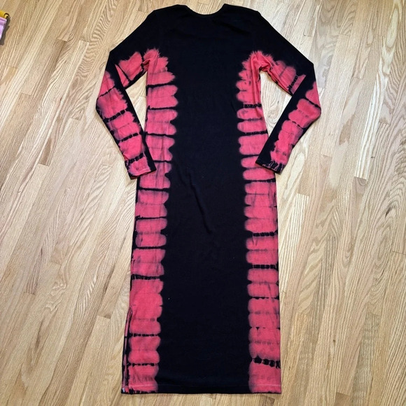Electric & Rose Black and Pink Tie-Dye Midi Dress - Picture 2 of 6